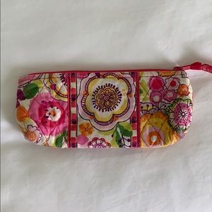 Vera Bradley Makeup or Pencil Pouch in Clementine